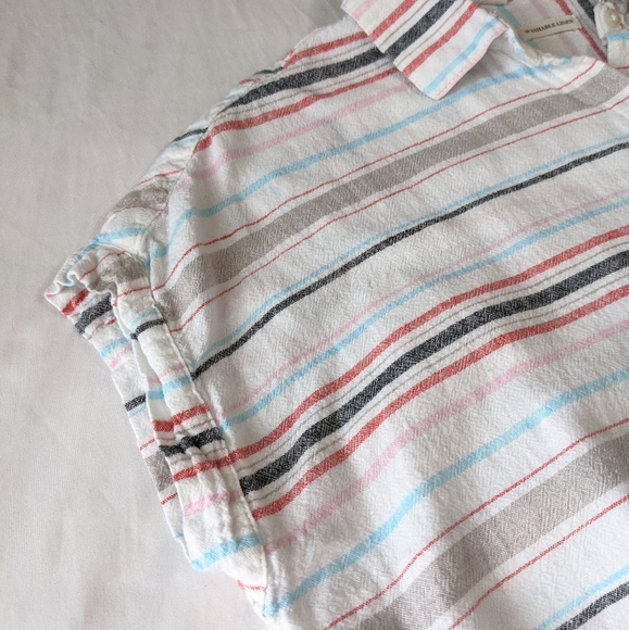 Weatherproof Vintage Linen Blend Short Sleeve Button Down Shirt knotted Front - Picture 8 of 11